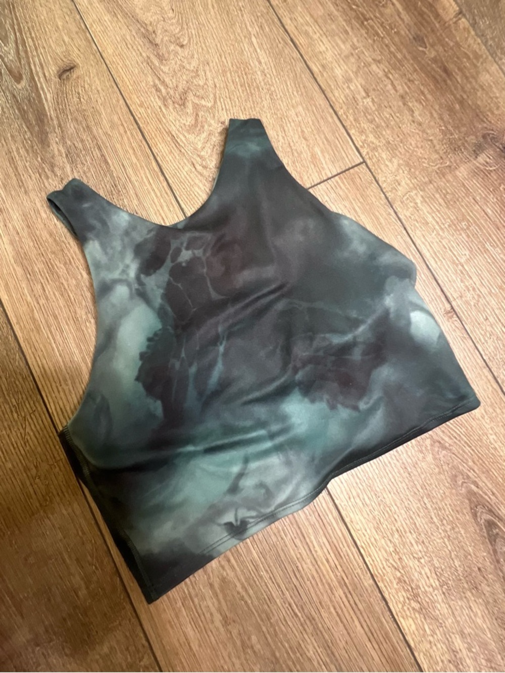 Women's High Neck Tie-Dye Crop Tank Top - Green
